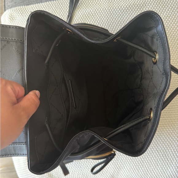 Michael Kors Black Nylon Backpack with Leather Flap & Gold Hardware main image 3